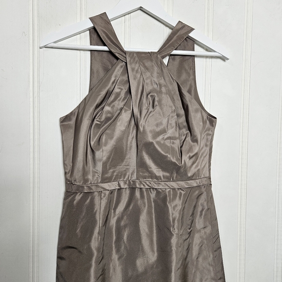 J. Crew 100% Silk Dress Womens Size 4 Gracie Fawn Halter Taffeta Formal - Picture 3 of 14